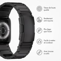 Accezz Bracelet en acier Titane mat Apple Watch | 38/40/41/42 mm - Noir