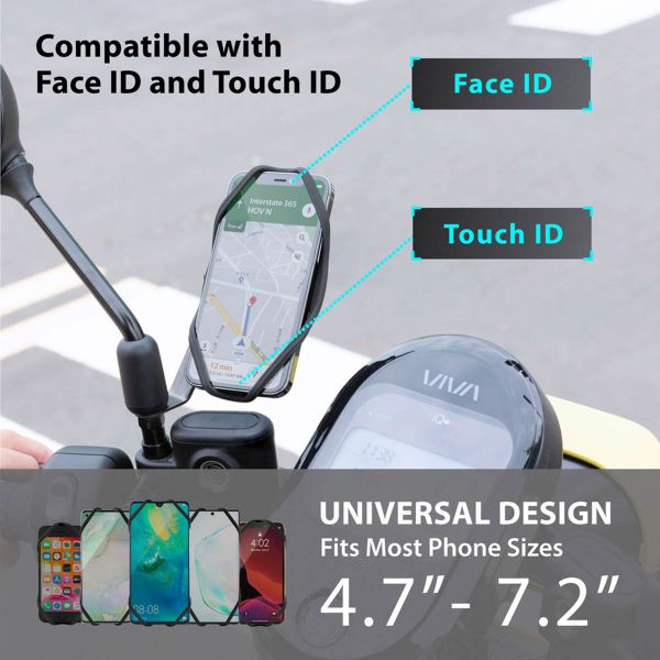 Bone Support de téléphone Bike Tie 4 pour scooter - Universel - Noir