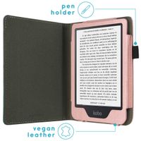 imoshion Étui de liseuse portefeuille en cuir végan Kobo Clara 2E / Tolino Shine 4 - Rose Doré