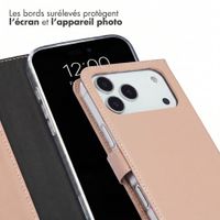 Selencia Étui portefeuille en cuir véritable Apple iPhone 18 Pro / 17 Pro - Dusty Pink