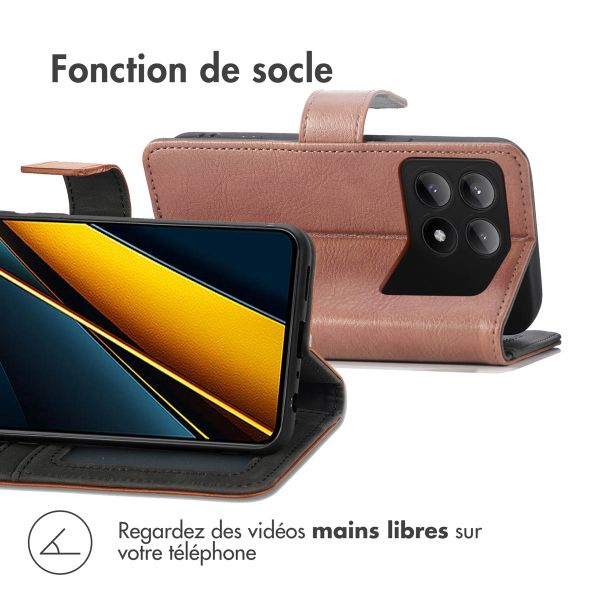 imoshion Étui de télephone portefeuille de luxe Xiaomi Poco X6 Pro - Marron