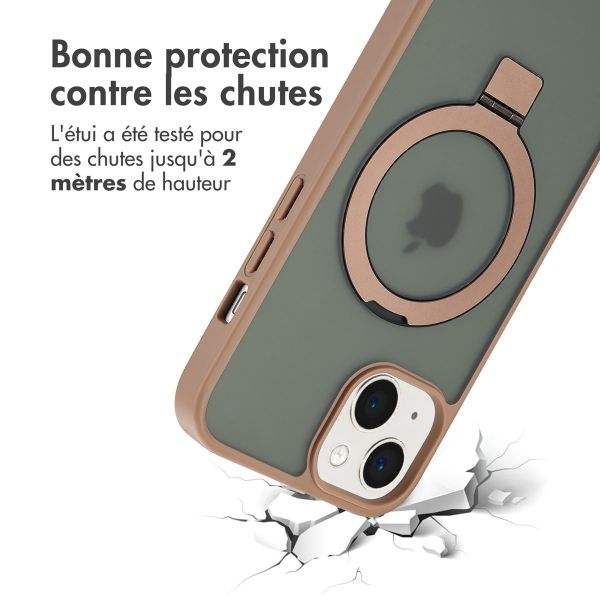 Accezz Coque Ring Stand avec MagSafe Apple iPhone 14 - Marron