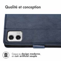 imoshion Étui de télephone portefeuille de luxe Motorola Moto G73 - Bleu foncé