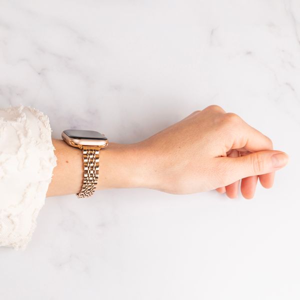 Selencia Bracelet en acier slim style Jubilee Apple Watch | 38/40/41/42 mm - Rose Doré