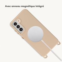 Selencia Coque arrière Rivièra avec MagSafe avec crochets amovibles Samsung Galaxy S21 - Milky Latte