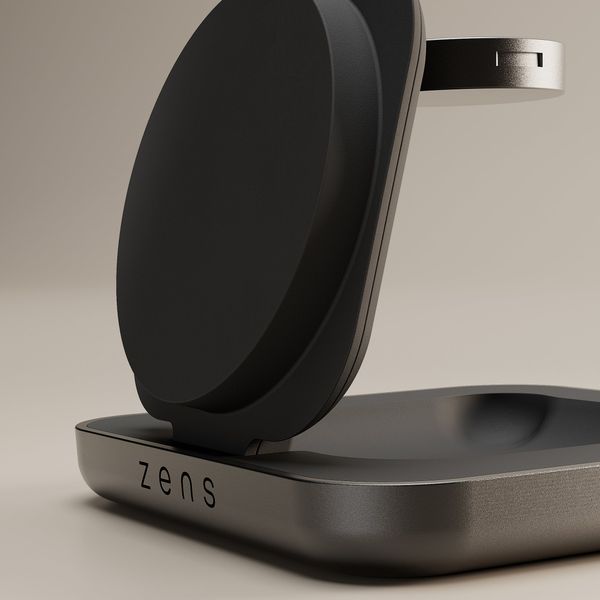 Zens Nightstand Charger Pro 2 next gen - Chargeur sans fil pour téléphone / earbuds / Apple Watch - MagSafe et Qi2 - Noir