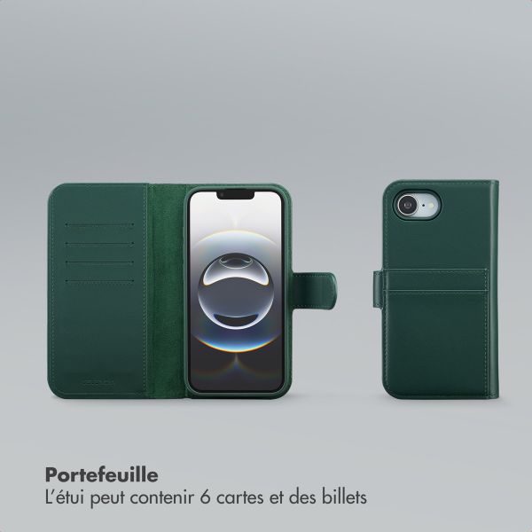 Selencia Étui portefeuille amovible Olyn avec MagSafe Apple iPhone 17e / 16e - Vert