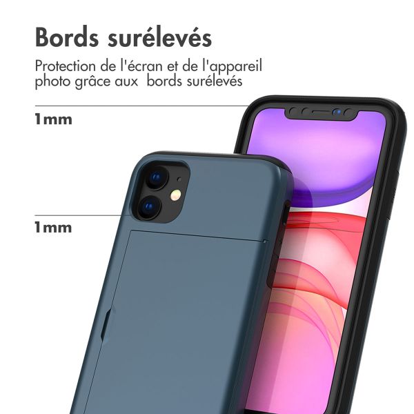 imoshion Coque arrière avec porte-cartes Apple iPhone 11 - Bleu foncé
