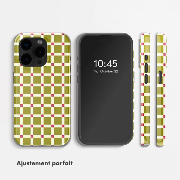 Selencia Coque arrière Vivid avec MagSafe Apple iPhone 15 Pro - Check This Olive