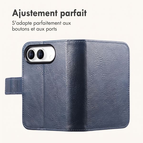 imoshion Étui de télephone portefeuille de luxe Apple iPhone Duo - Bleu foncé