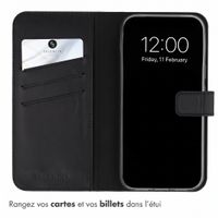 Selencia Étui portefeuille en cuir véritable Google Pixel 11 / 11 Pro - Noir