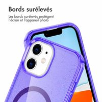 imoshion Coque Pailletée avec MagSafe Apple iPhone 12 (Pro) - Paillettes Violet