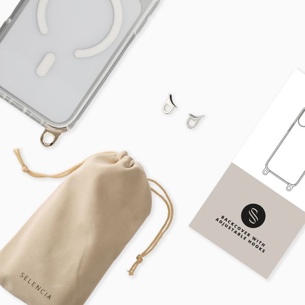 Selencia Coque arrière Rivièra MagSafe avec crochets amovibles Apple iPhone 16 Pro - Transparent