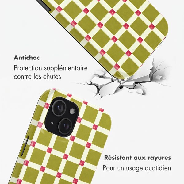 Selencia Coque arrière Vivid Apple iPhone 15 - Check This Olive