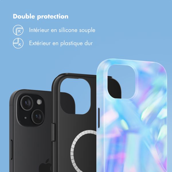 Selencia Coque arrière Vivid avec MagSafe Apple iPhone 15 - Holographic Blue Dream