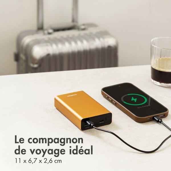 imoshion Ultra Series Aluminium Batterie externe 20.000 mAh - Charge rapide jusqu'à 33 watts - Gold
