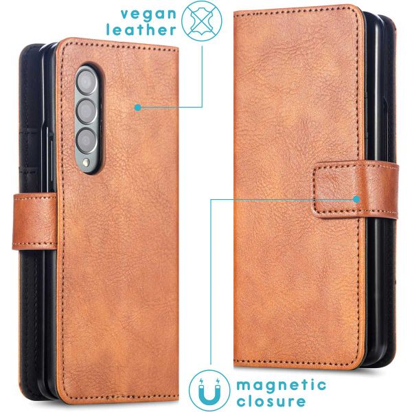imoshion Étui de télephone portefeuille de luxe Samsung Galaxy Z Fold3 - Zwart - Marron