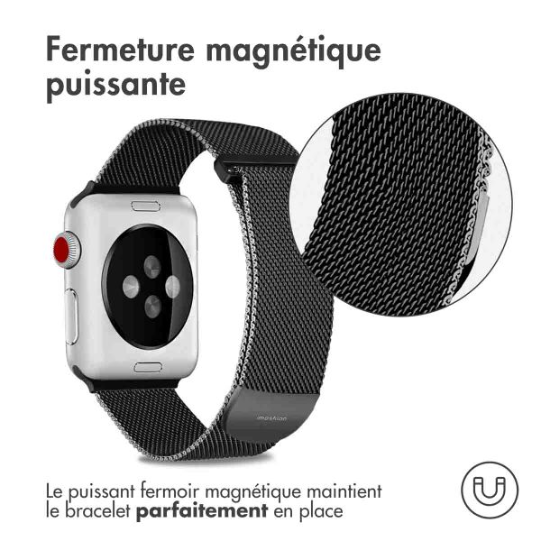 imoshion Bracelet magnétique milanais Apple Watch | 38/40/41/42 mm - Taille S - Noir