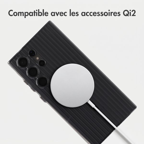 Accezz Coque arrière Lite avec MagSafe | Fluted | Samsung Galaxy S24 Ultra - Noir