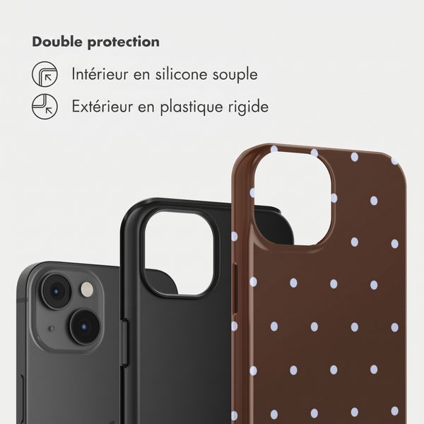 Selencia Coque arrière Vivid Apple iPhone 14 - Happy Dots Chocolate