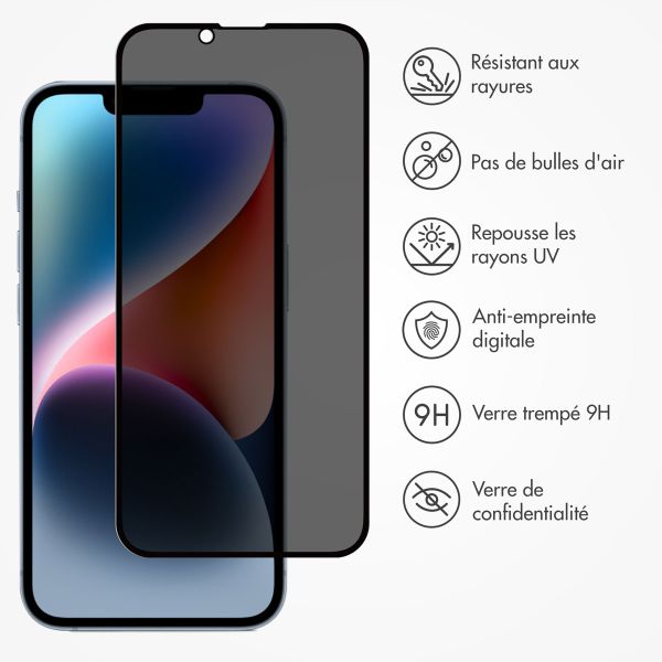 Accezz Protection d'écran en verre trempé Privacy Apple iPhone 17e / 16e / 14 / 13 / 13 Pro