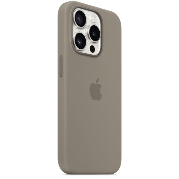Apple Coque en silicone MagSafe Apple iPhone 15 Pro - Clay