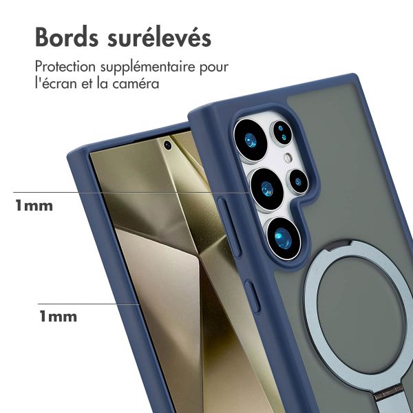 Accezz Coque Ring Stand avec MagSafe Samsung Galaxy S24 Ultra - Bleu