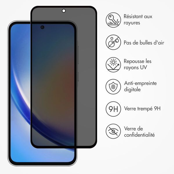 Accezz Protection d'écran en verre trempé Privacy Samsung Galaxy A55 (5G) / A35