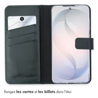 Selencia Étui portefeuille en cuir véritable Samsung Galaxy S26 - Vert
