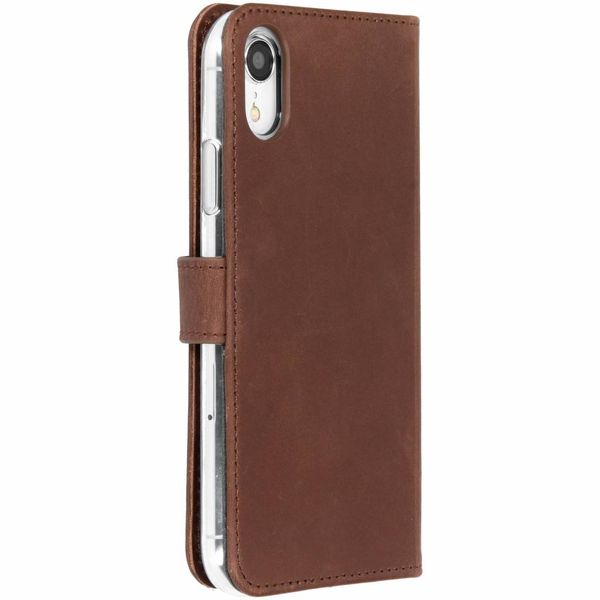 Selencia Étui portefeuille en cuir véritable Apple iPhone Xr - Marron foncé