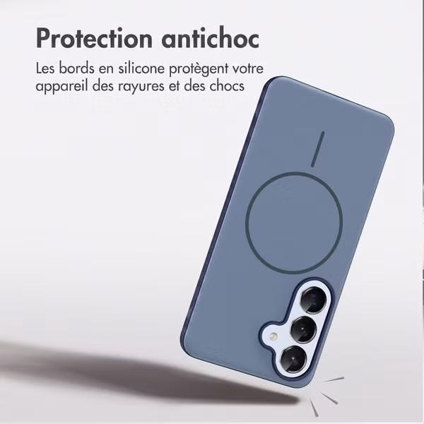 imoshion Coque arrière Color avec Thin MagSafe Ring Samsung Galaxy S25 / S24 - Bleu foncé
