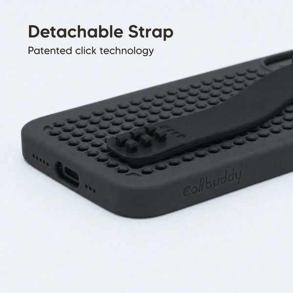 Callbuddy Coque avec strap Apple iPhone 17e / 16e / 15 / 14 / 13 - Epic Black