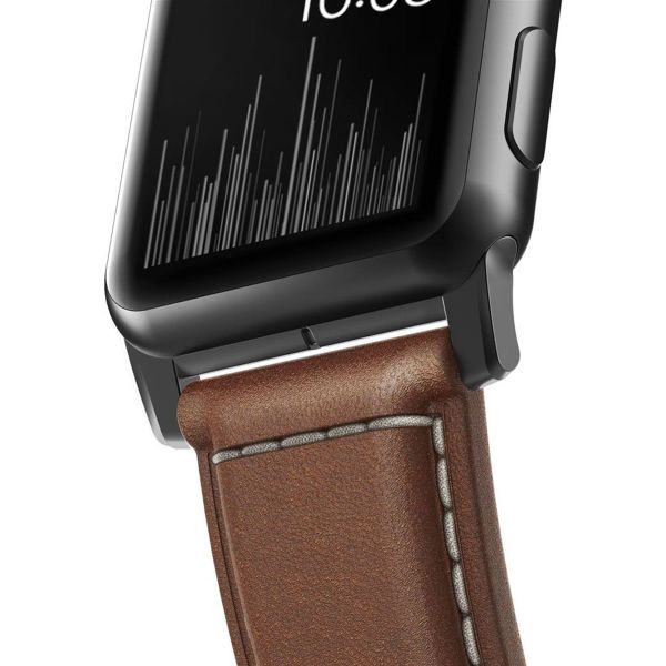 Nomad Bracelet traditionnel en cuir Apple Watch | 44/45/46/49 mm - Brown / Black