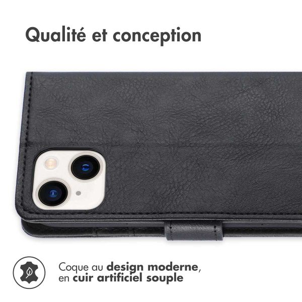 imoshion Étui de télephone portefeuille de luxe Apple iPhone 15 Plus - Noir
