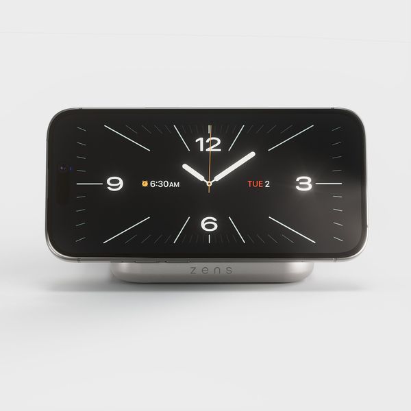 Zens Magnetic Nightstand Charger - Chargeur sans fil 15W - Magsafe et Qi2 - Blanc