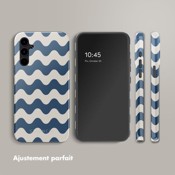 Selencia Coque arrière Vivid Samsung Galaxy A34 (5G) - Wave Vibes Classic Blue