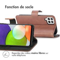 imoshion Étui de télephone portefeuille de luxe Samsung Galaxy M22 / A22 (4G) - Marron