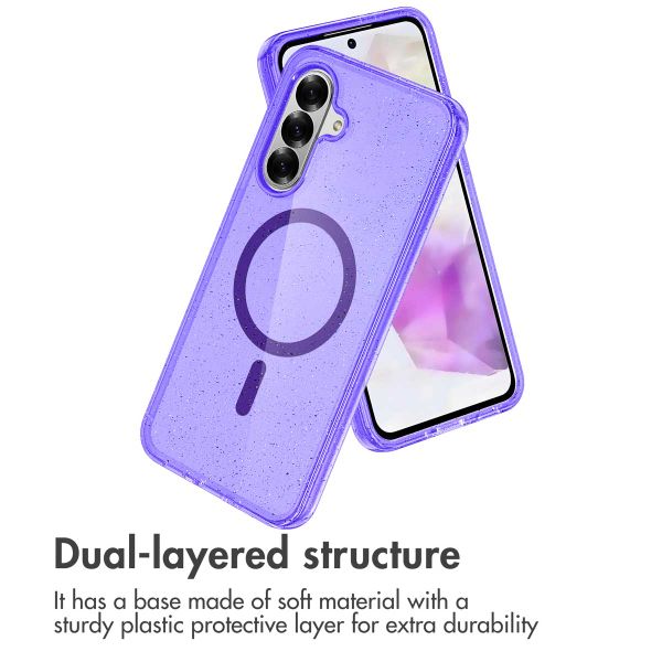 imoshion Coque Pailletée avec MagSafe Samsung Galaxy A56 - Paillettes Violet