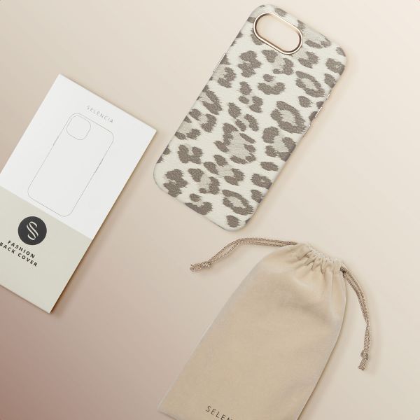 Selencia Coque Sabi imprimé panthère avec MagSafe Apple iPhone 17e / 16e - Soft Ivory