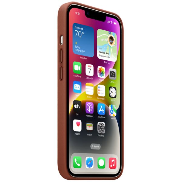 Apple Coque Leather MagSafe Apple iPhone 14 - Umber