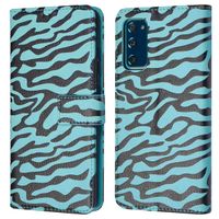 imoshion Étui de télephone portefeuille Design Samsung Galaxy S20 FE - Black Blue Stripes