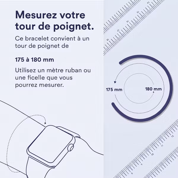 Apple Bracelet Boucle unique en Silicone Apple Watch | 44/45/46/49 mm - Taille 8 - Blue Ocean