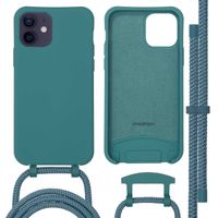 imoshion Coque arrière Color avec cordon amovible et MagSafe Apple iPhone 12 (Pro) - Vert foncé