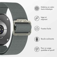 imoshion Bracelet en nylon élastique Samsung Galaxy Watch 8 (40/44mm) / Classic (46mm) - Gris
