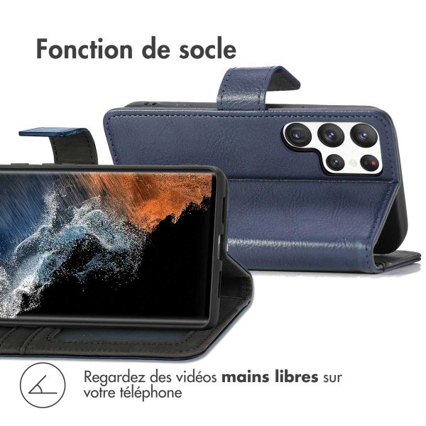 imoshion Étui de télephone portefeuille de luxe Samsung Galaxy S23 Ultra - Bleu foncé