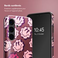 Selencia Coque arrière Vivid Samsung Galaxy S24 - Wavy Smiley Pink