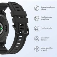 imoshion Bracelet QuickFit® Line en silicone  - Connexion Garmin 20 mm - Noir