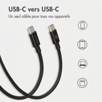 imoshion Câble USB-C vers USB-C Tressé 100 W - 1 mètre - Noir