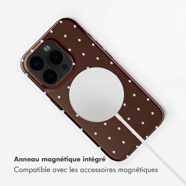 Selencia Coque arrière Vivid avec MagSafe Apple iPhone 15 Pro - Happy Dots Chocolate