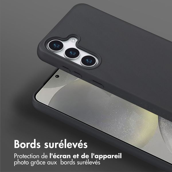 Selencia Coque silicone avec cordon amovible Samsung Galaxy S25 Plus - Noir